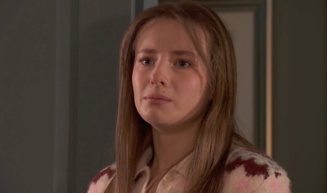 Dee-Dee looks upset in Hollyoaks