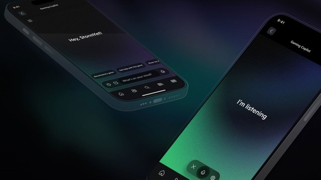 Xbox Copilot running on two mobile phones with green gradients
