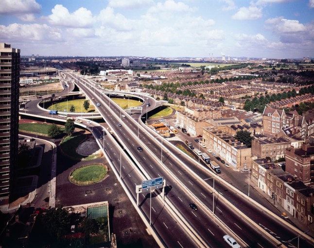 Westway Flyover, A40, Kensington and Chelsea, London, 01/09/1971.