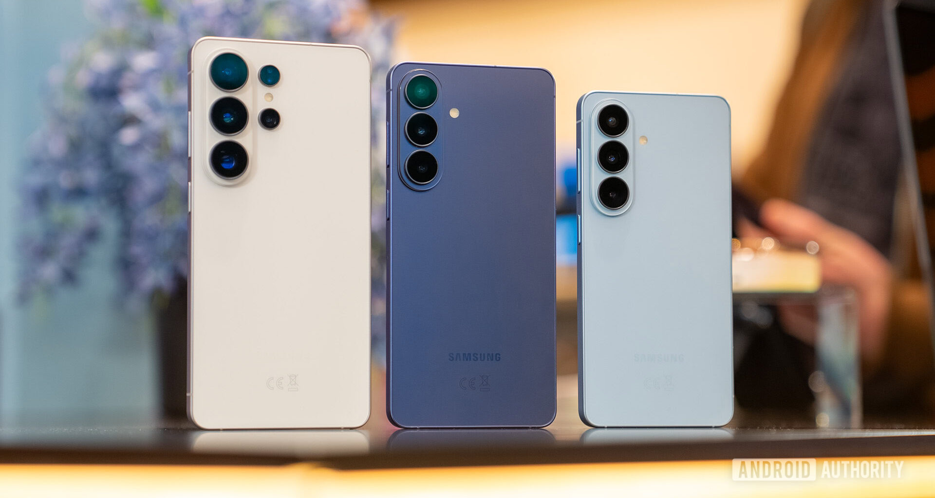 Samsung Galaxy S26 S26 Plus S26 Ultra stood up side angle