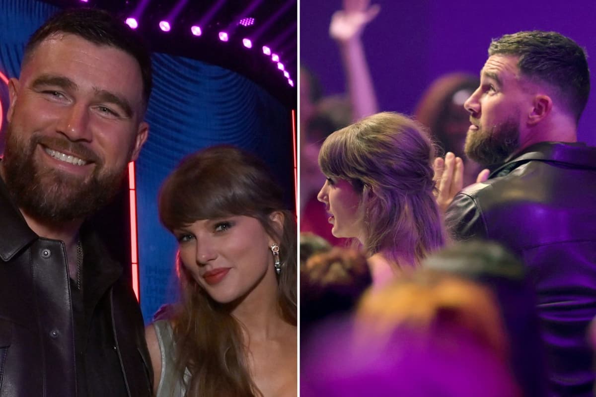 Taylor Swift thanks Travis Kelce on stage as couple make awards show debut - London Evening Standard