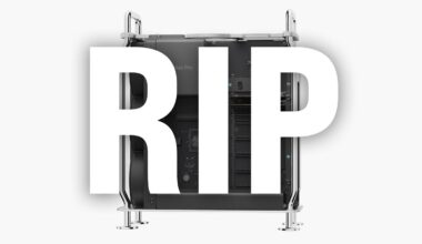 A computer tower with its side panel removed is shown in the background. The large white letters "RIP" are overlaid across the center of the image.