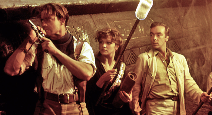 Brendan Fraser, Rachel Weisz, and John Hannah in The Mummy (1999)
