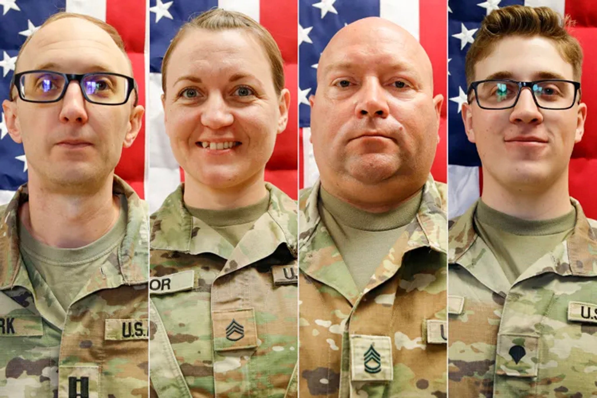 From left: Capt. Cody Khork, Sgt. 1st Class Nicole Amor, Sgt. 1st Class Noah Tietjens and Sgt. Declan Coady were killed in action March 1