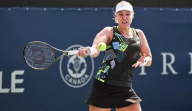 Anna Blinkova in action ahead of the WTA Hong Kong Open.