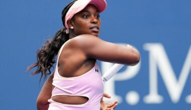 Sloane Stephens in action ahead of the WTA Hobart International.