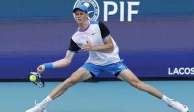 Jannik Sinner in action.