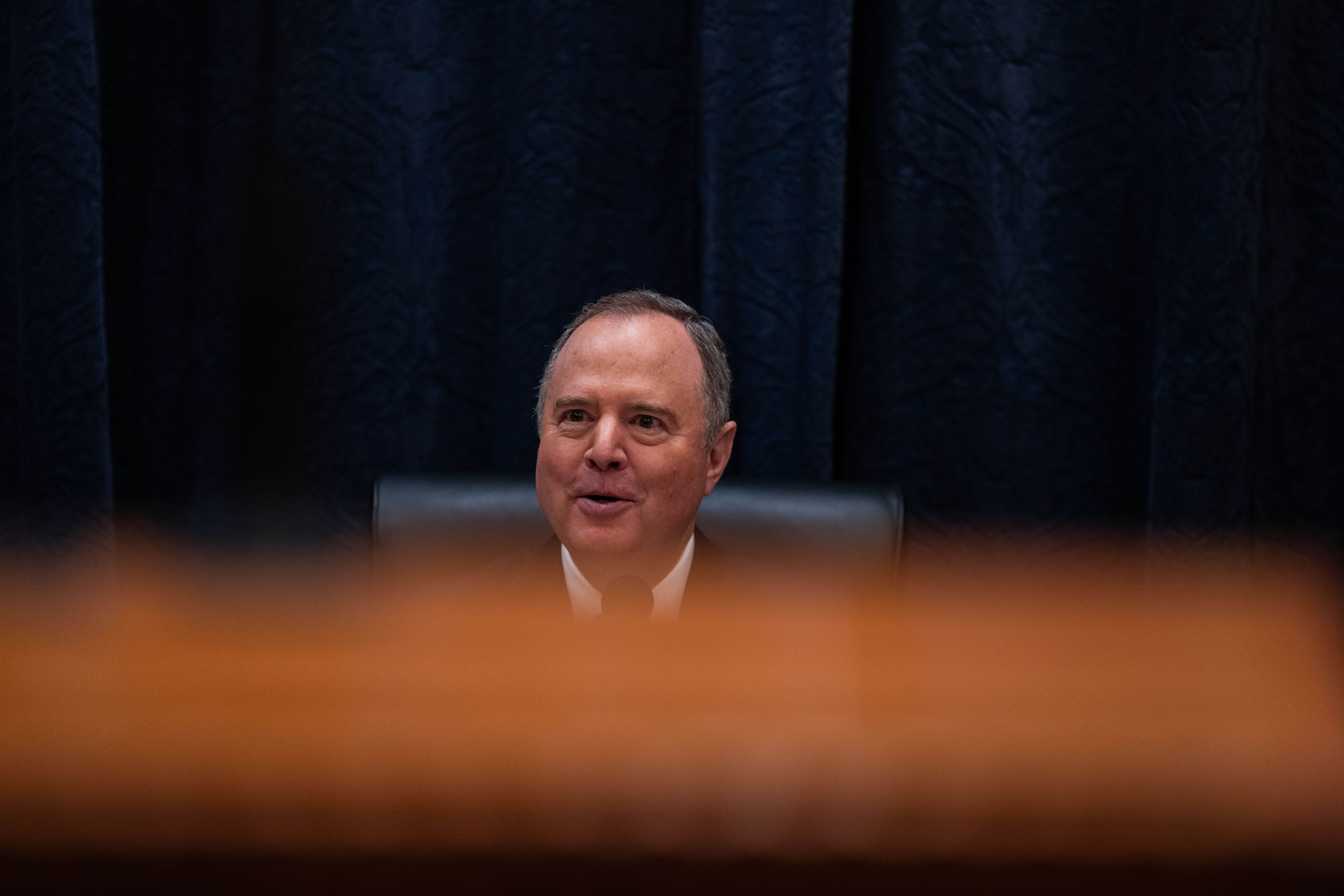 Sen. Adam Schiff, D-Calif., speaks during the hearing
