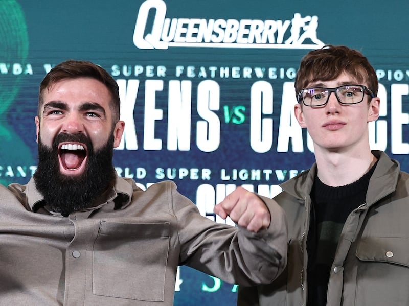 Colm Murphy and Jono Carroll will clash for the IBO super-featherweight title on March 14. Picture: Queensberry/Leigh Dawney