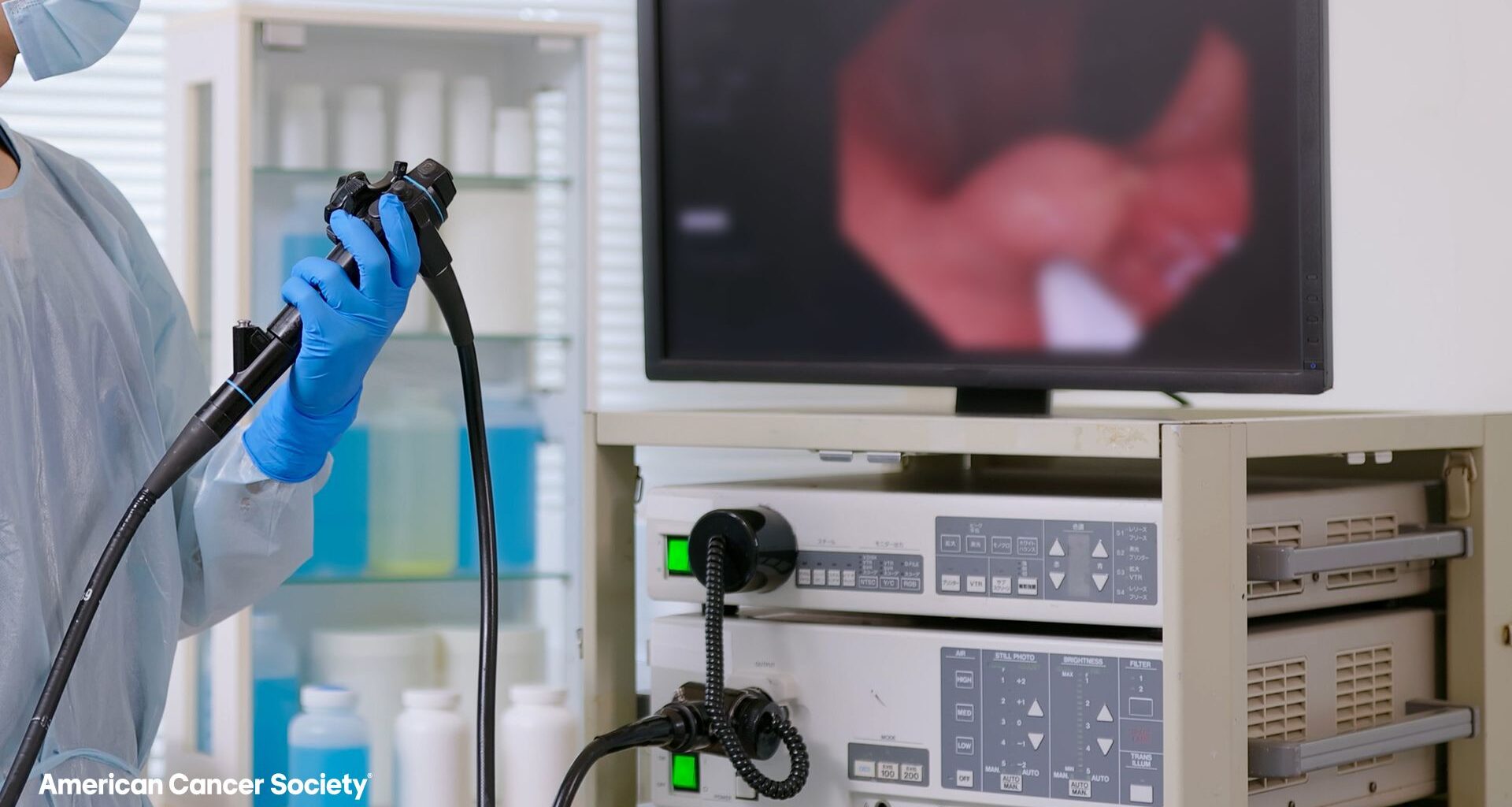 Medical professional performing a colonoscopy