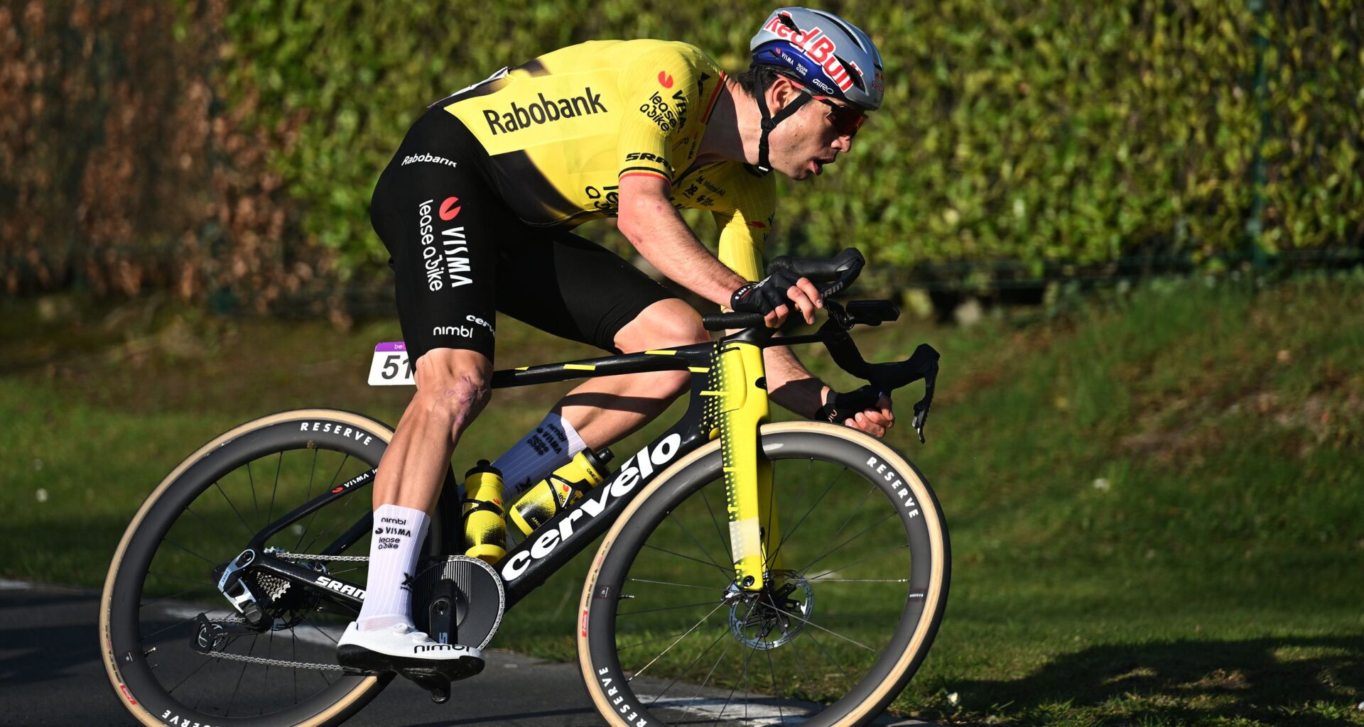 'Suddenly there were shards of glass on the road' – More bad luck hits Wout van Aert in first race back and rules him out of challenging for victory at Ename Samyn Classic