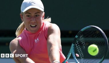 Great Britain's Sonay Kartal plays a shot at Indian Wells