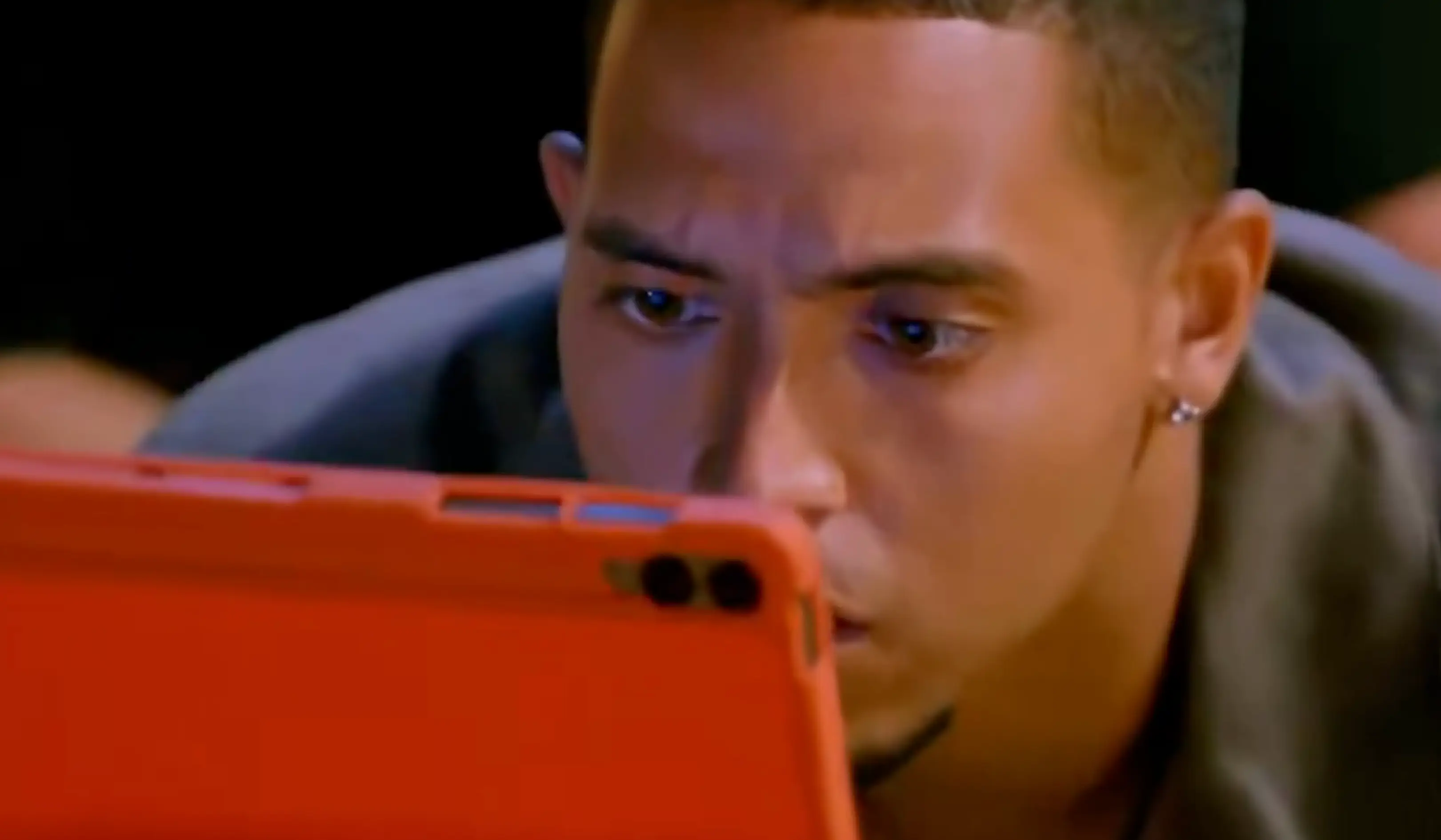 He could not believe what he was seeing (X)