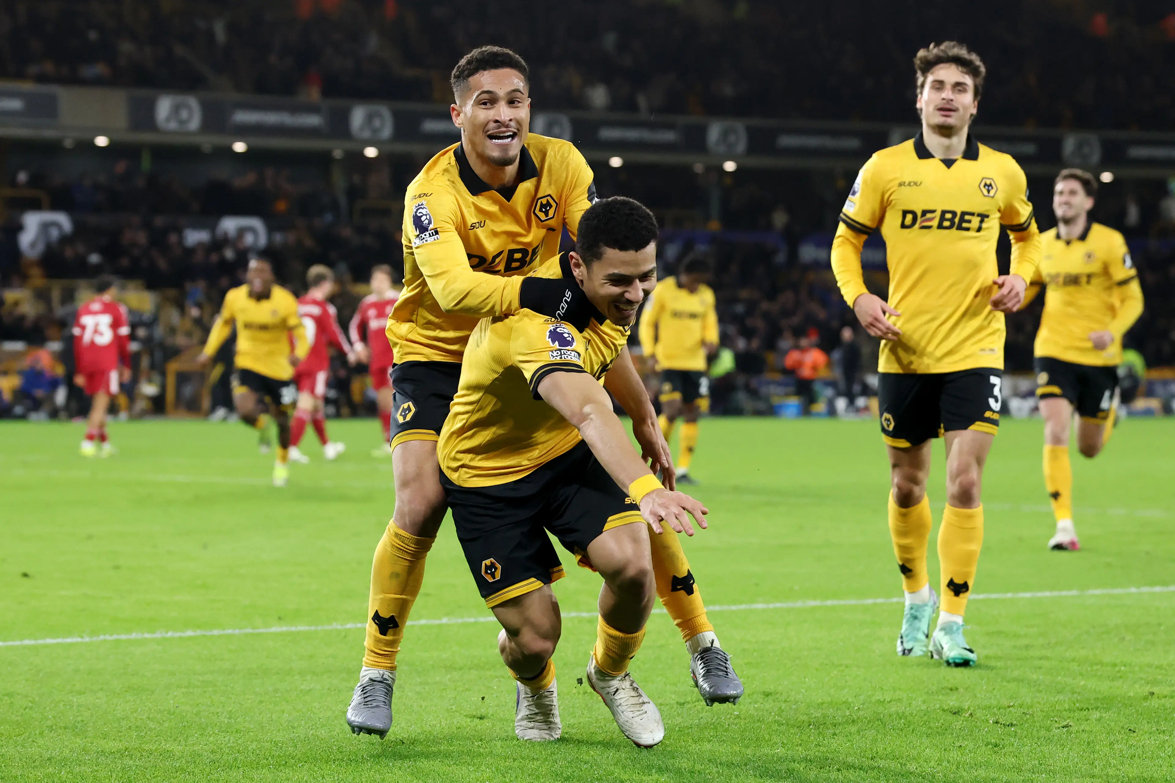 Andre wheels away in celebration after scoring against Liverpool. Image: Getty 