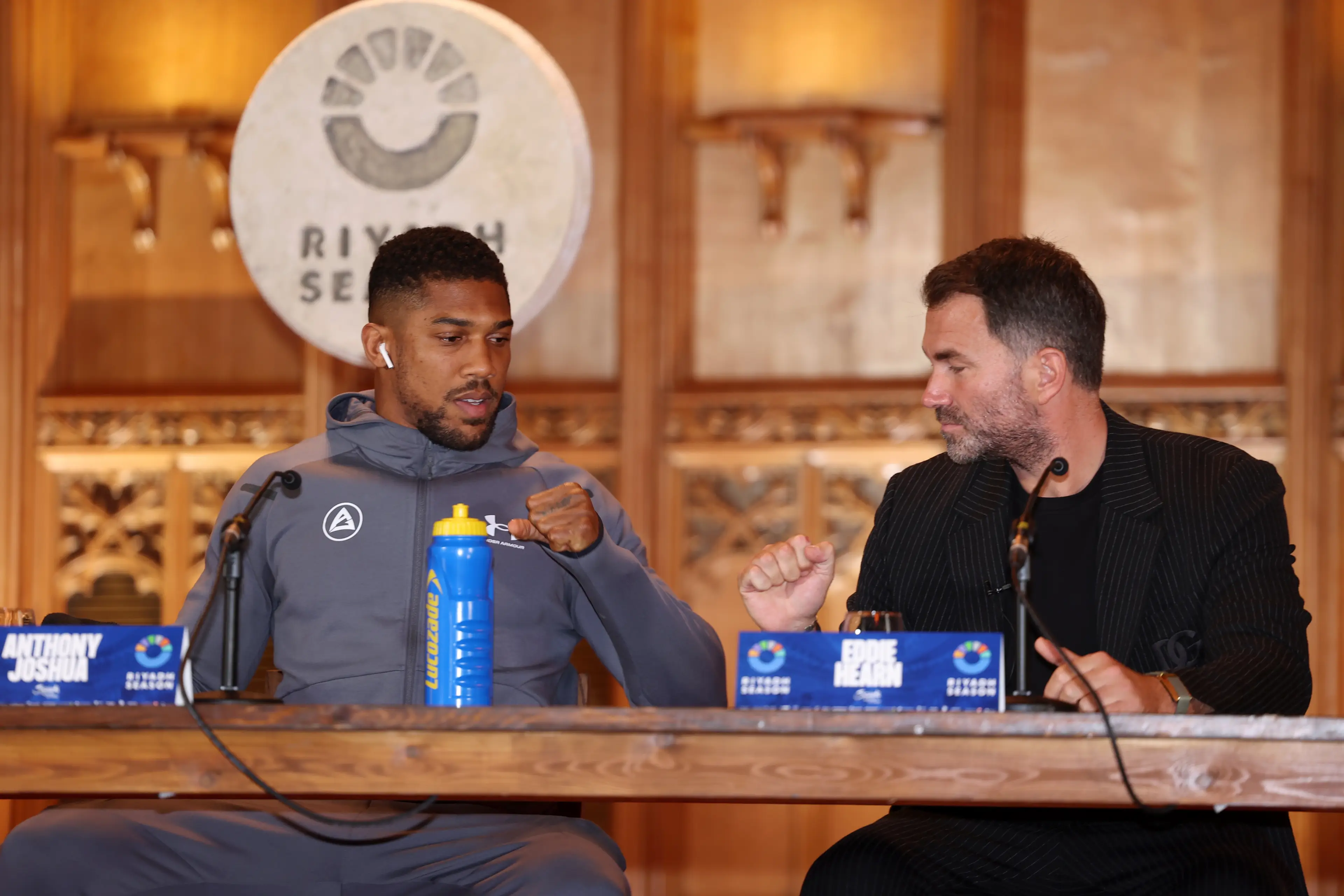 Anthony Joshua has sided with Eddie Hearn in his feud with Conor Benn. Image: Getty 