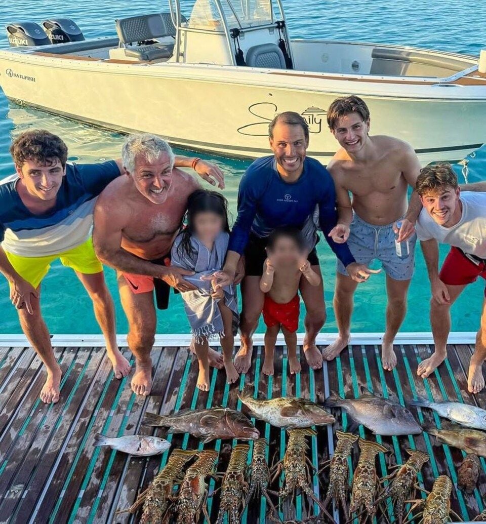 Nadal enjoyed a fmaily vacation with some of his favorite people in the world