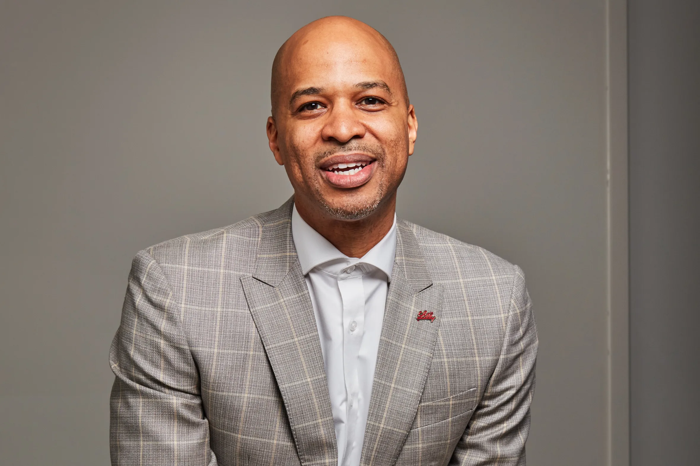 Eli Lilly UK President Chris Stokes sitting in the Basingstoke office.
