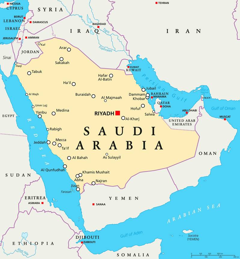 Saudi Arabia Reports Two Projectiles Splash In Nearby
