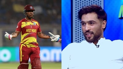 Shimron Hetmyer was dismissed for 27 off 12 against India on Sunday