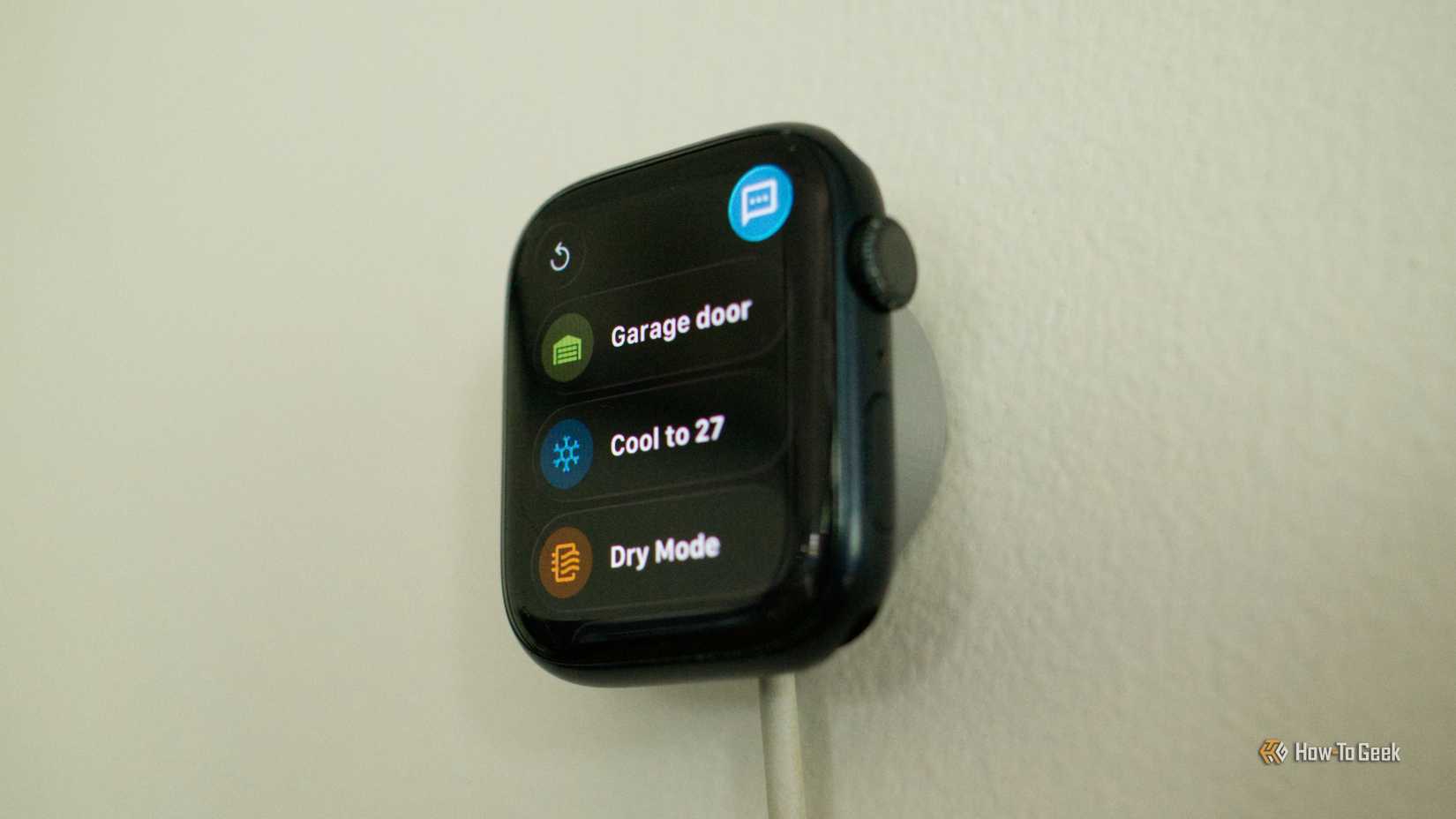 Apple Watch Home Assistant dashboard menu.