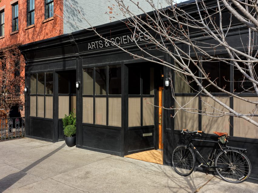 An office sat between red-brick rowhouses in the Cobble Hill neighbourhood