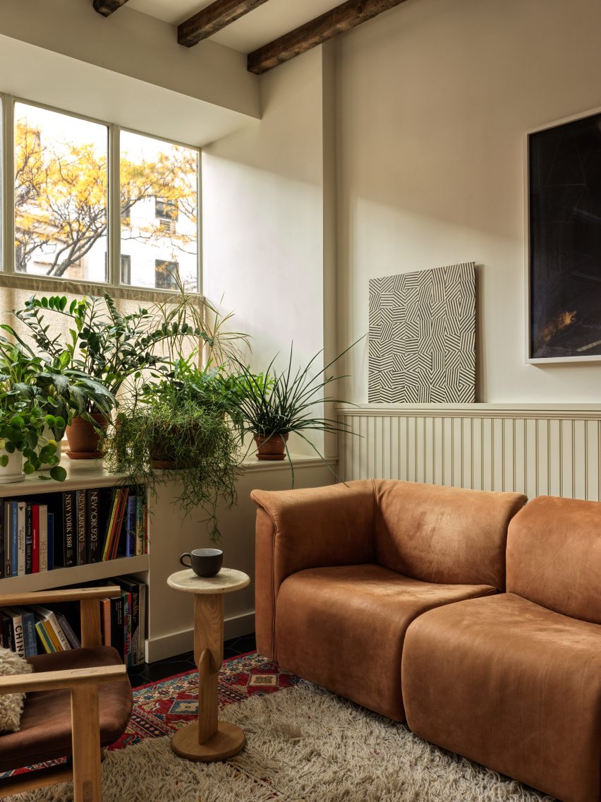 Textured carpets layered in an office lounge