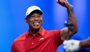 Watch Tiger Woods' wild celebration after Tom Kim's ace in TGL match comeback