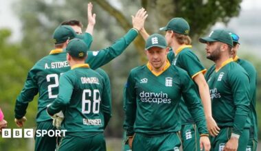 Guernsey cricketers celebrate a wicket