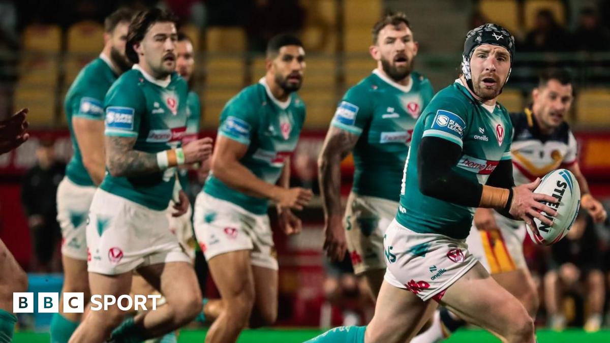 Jackson Hastings with the ball during St Helens' win against Catalans this season