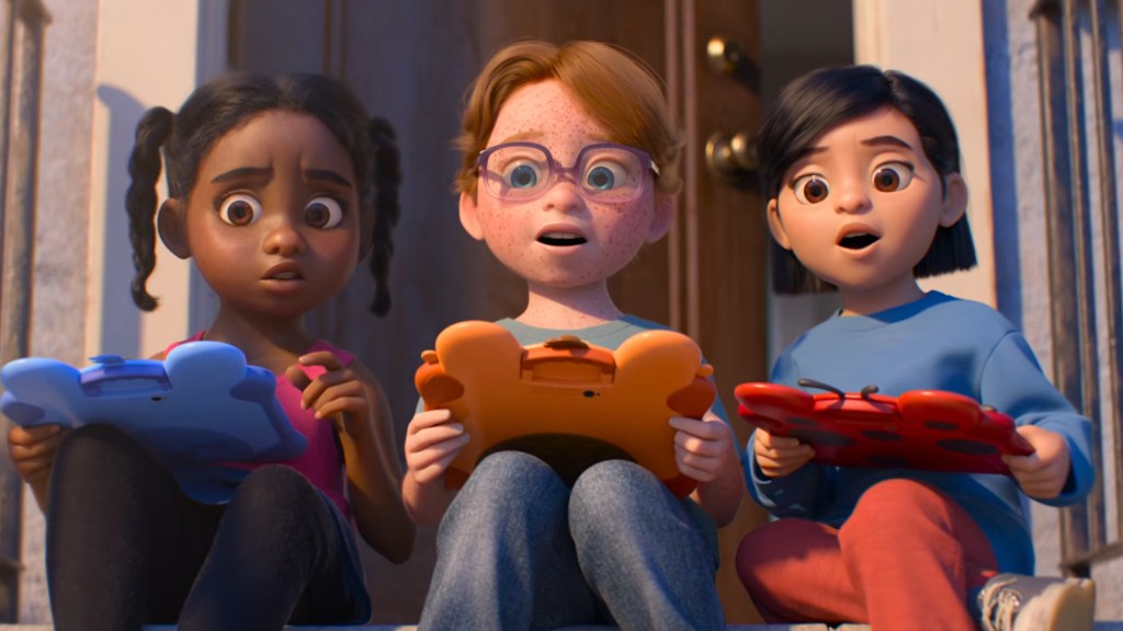 Blaze and other children in the trailer for Toy Story 5