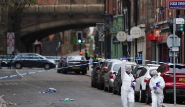UK police arrest a man after a car hits pedestrians in the English city of Derby, injuring 7