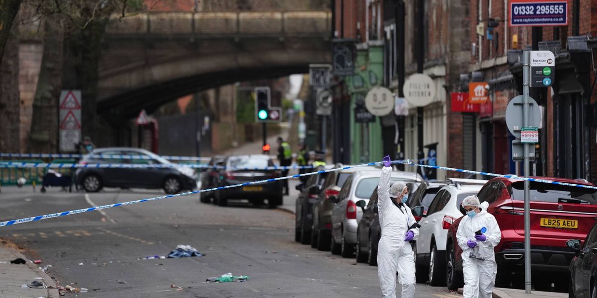 UK police arrest a man after a car hits pedestrians in the English city of Derby, injuring 7