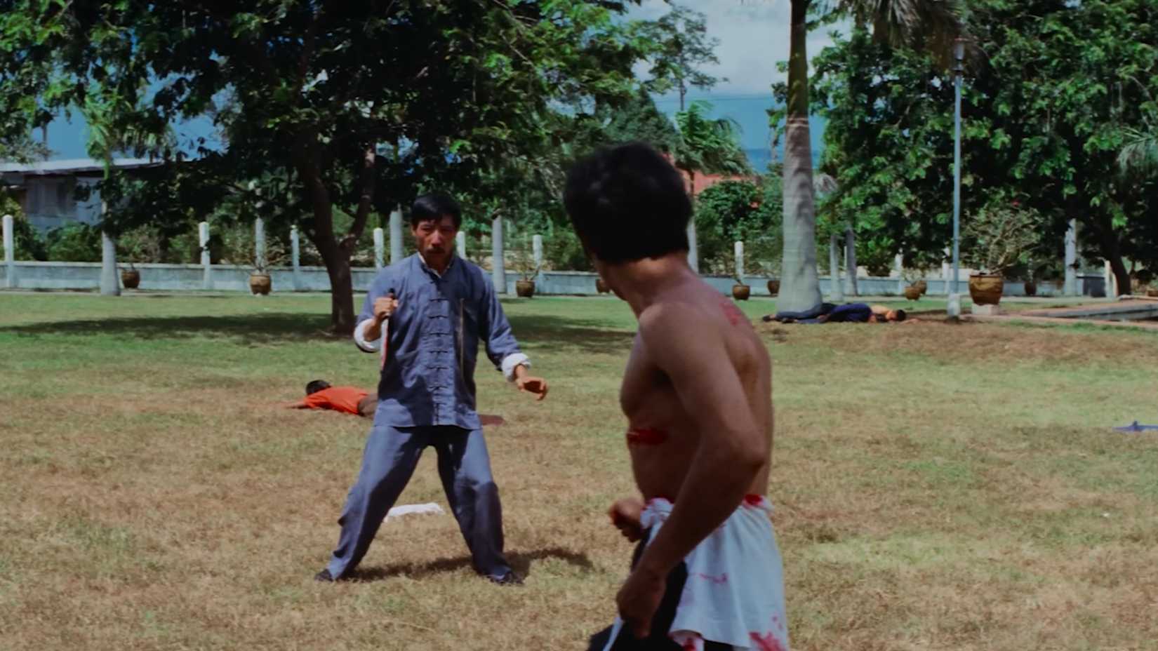 Bruce Lee fighting Hsiao Mi in The Big Boss