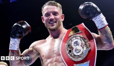 Brad Pauls celebrates winning his bout