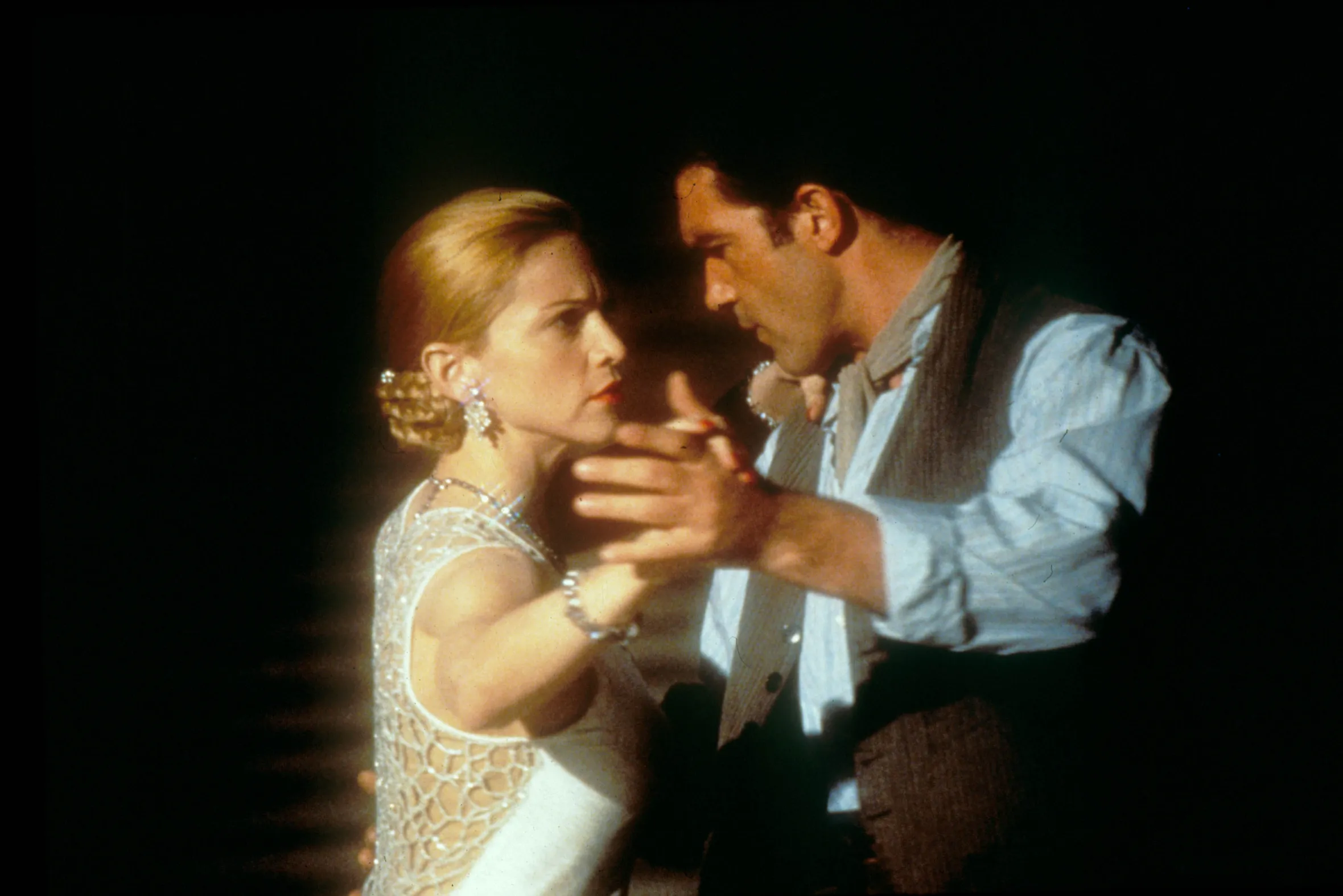 Madonna and Antonio Banderas in a scene from the film "Evita".