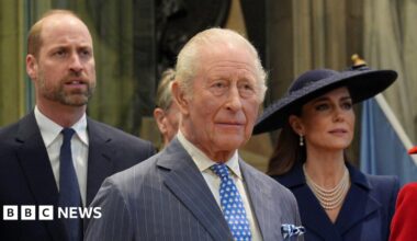 Oti Mabuse addresses the service at Westminster Abbey