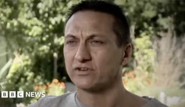 A portrait of Senior Constable Vadim De Waart, wearing his police uniform, and a photo of Detective Neal Thompson posing with his dog.