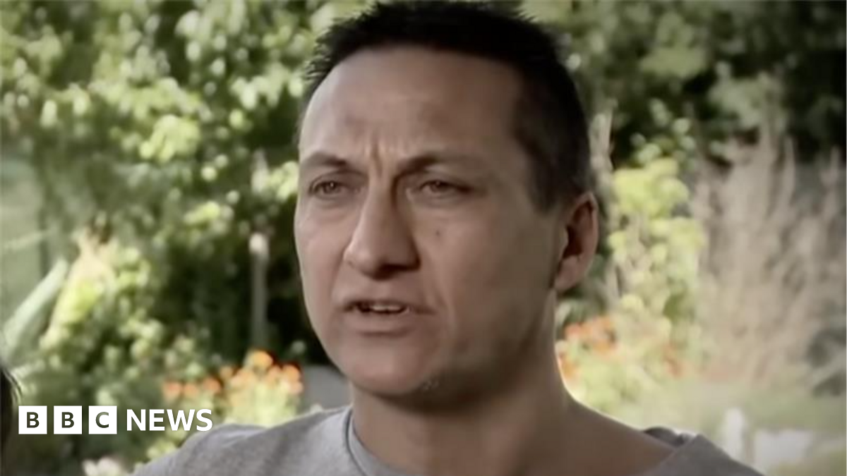 A portrait of Senior Constable Vadim De Waart, wearing his police uniform, and a photo of Detective Neal Thompson posing with his dog.