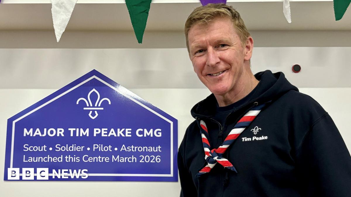 British astronaut Tim Peake at the opening of a new scout hut