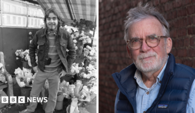 John Dean in Nottingham in 1976 on the left and in 2026 on the right
