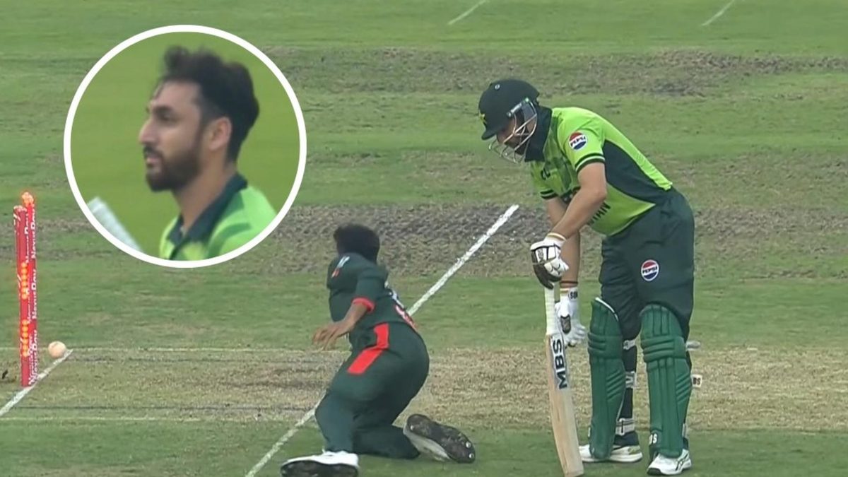 Pakistan’s Salman Ali Agha was run out in bizarre circumstances after he bent over to return the ball to the bowler without first reaching his crease, during the second Bangladesh ODI.