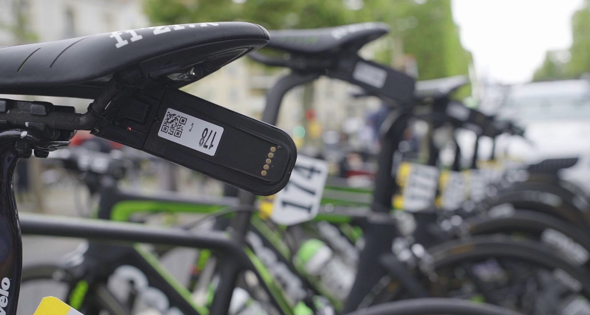 The GPS tracker on a bike