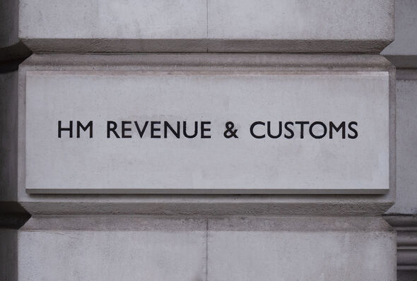 Close up HM Revenue and Customs sign