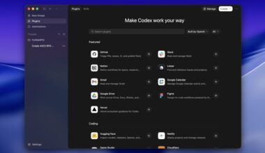 A list of plugins within a Mac desktop app