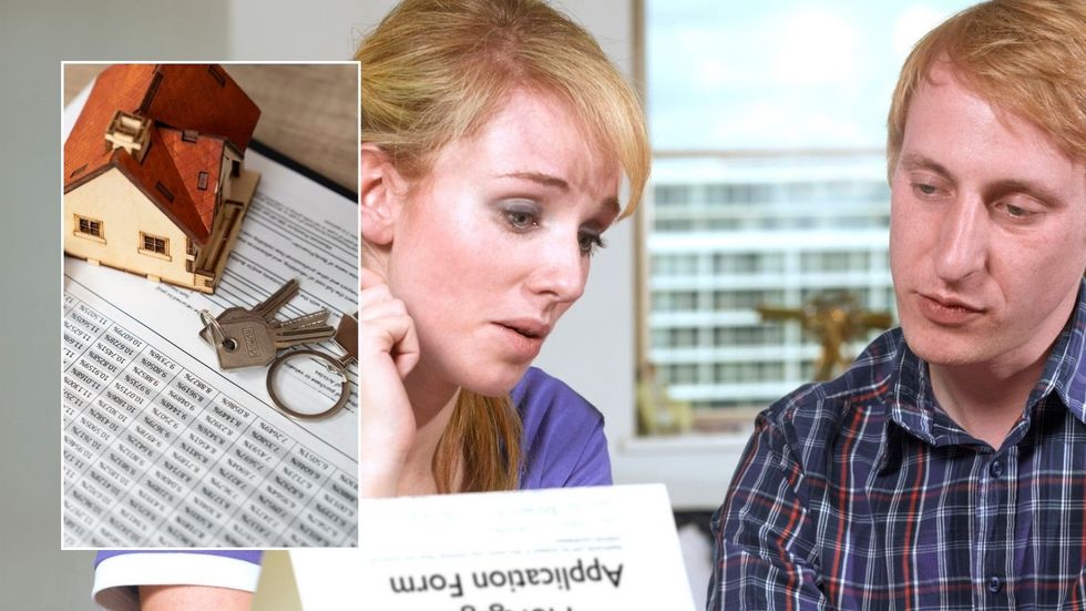 Couple looking at mortgage deal