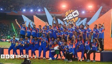 India celebrate winning the T20 World Cup