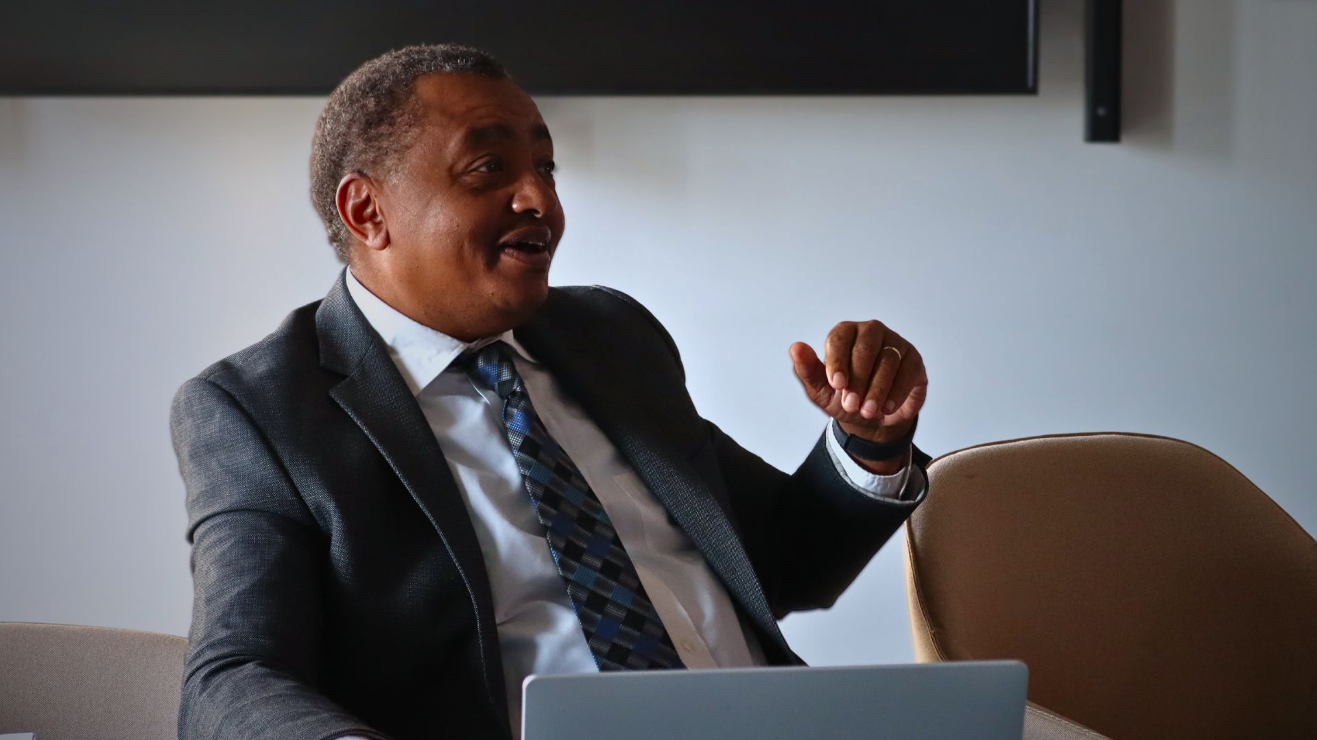 Man in a suit in an office location