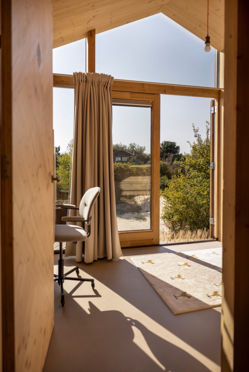 A brightly lit room on the dunes.