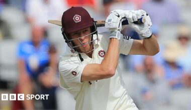 Calvin Harrison batting for Northamptonshire