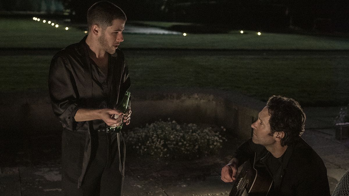 Nick Jonas as Danny and Paul Rudd as Rick in Power Ballad. Photo Credit: David Cleary